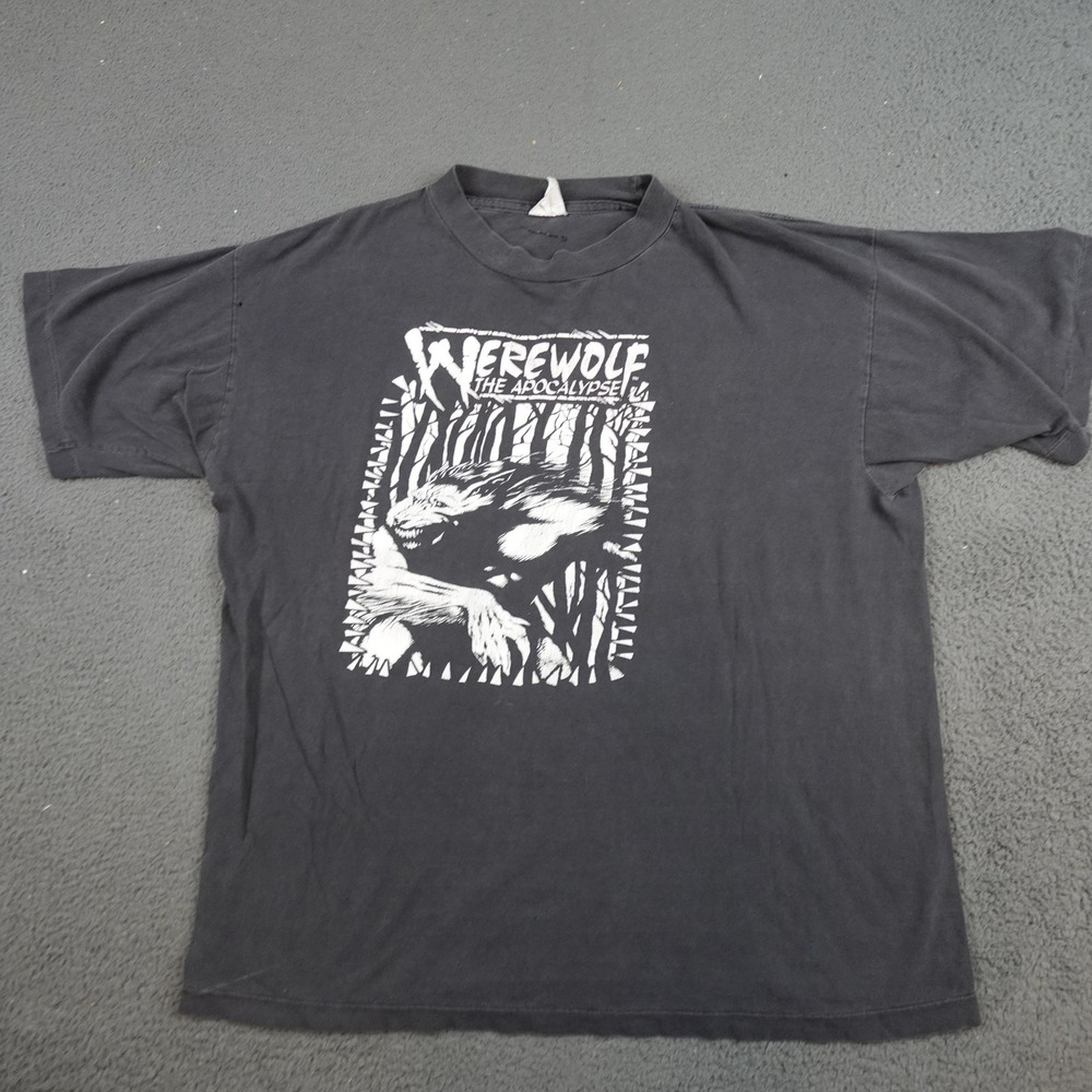 Vintage Werewolf The Apocalypse Shirt Mens Large Black Horror Tee 90s